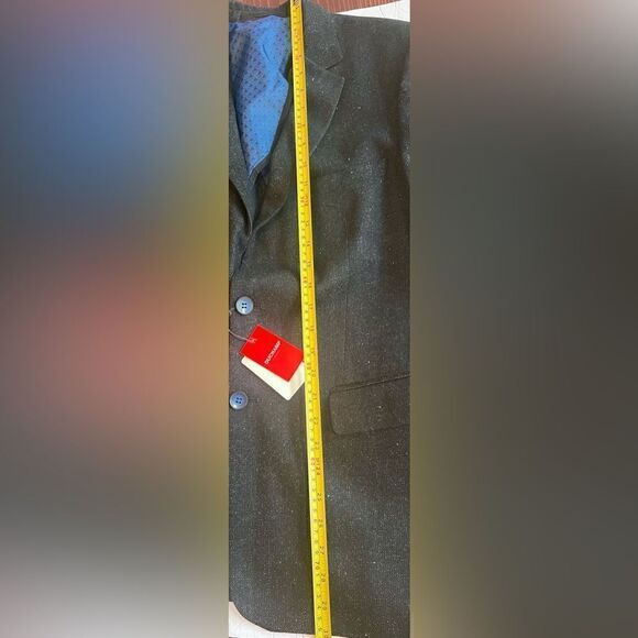 COPY - Duchamp Wool Blend Sportscoat Blazer Sz 38R Black White Flecks Med Weigh… - Picture 8 of 12